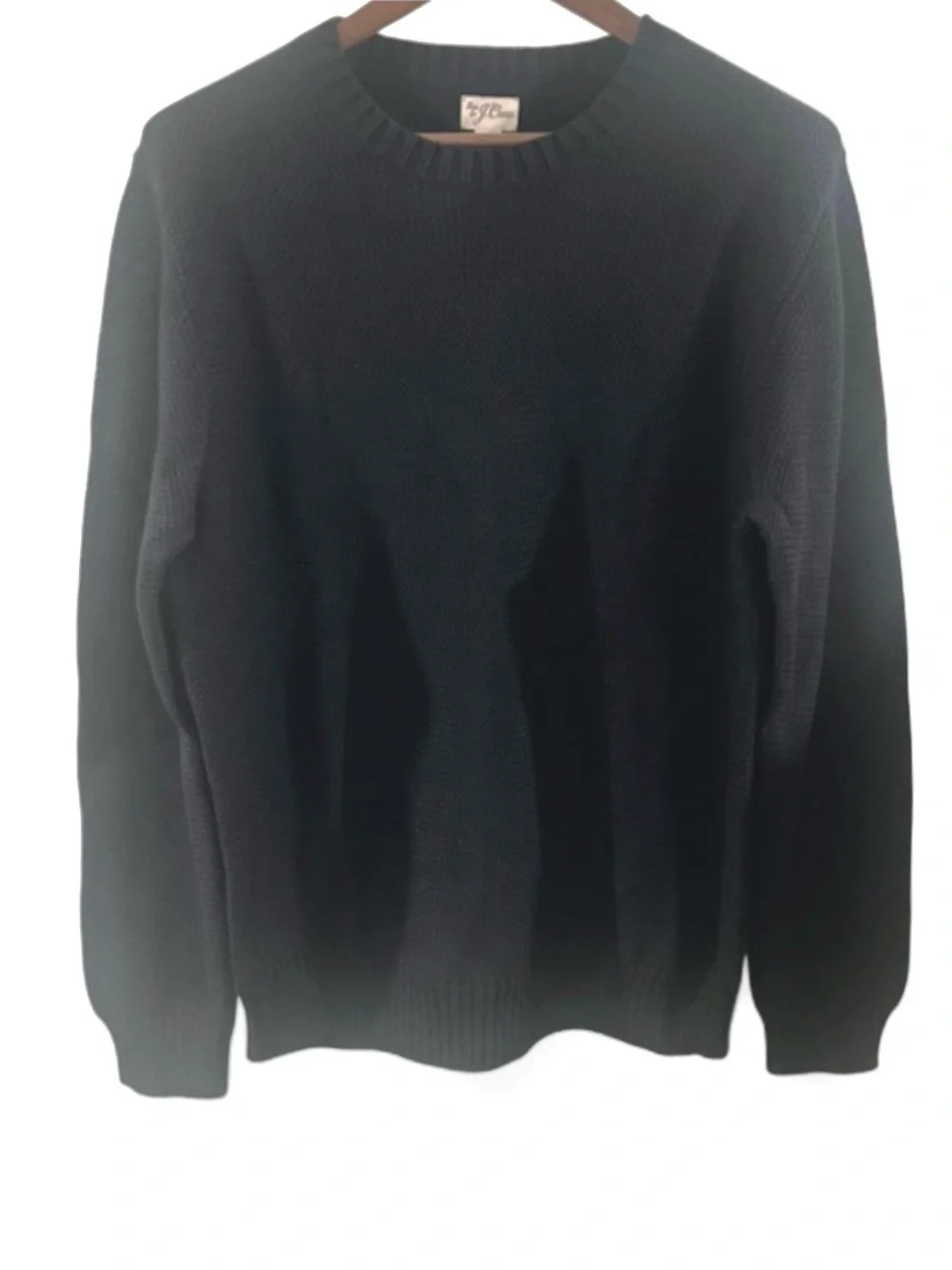 J. Crew Black Basket-Stitch Crewneck Sweater Size Men’s Large (NWT)